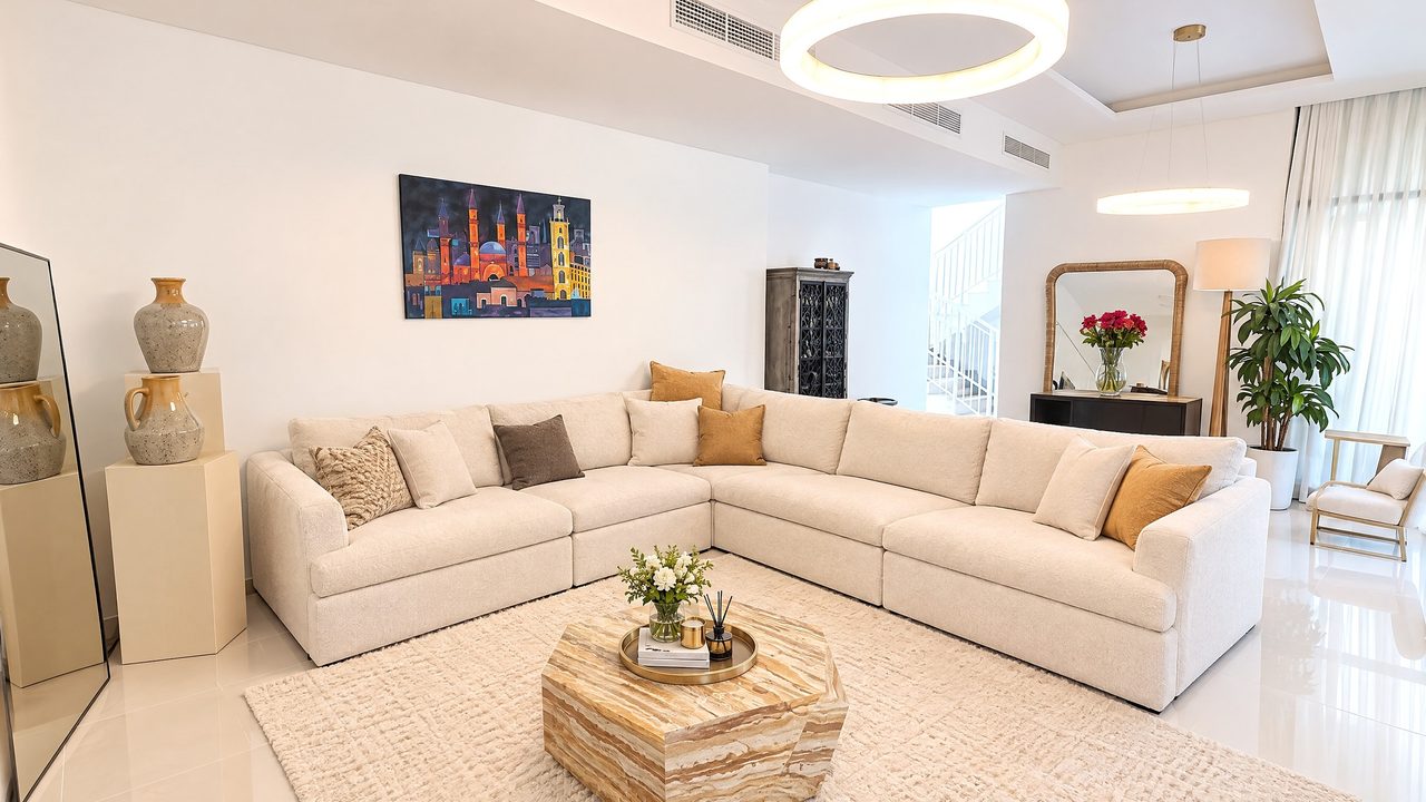 The same living room as delivered, decluttered, nobody in the room